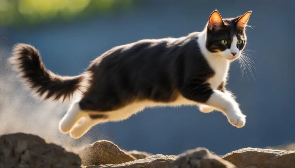 Manx cat with boundless energy